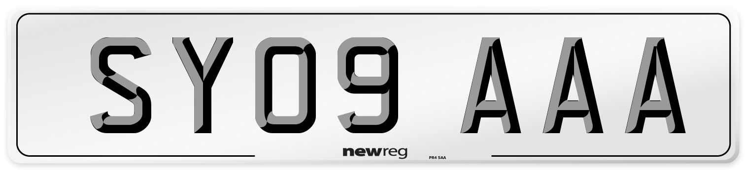 SY09 AAA Number Plate from New Reg